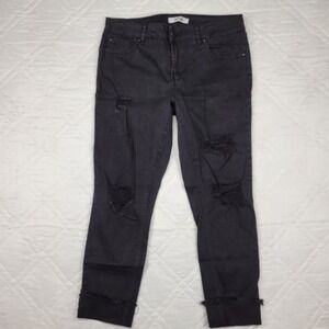 refuge‎ distressed black jeans size 10